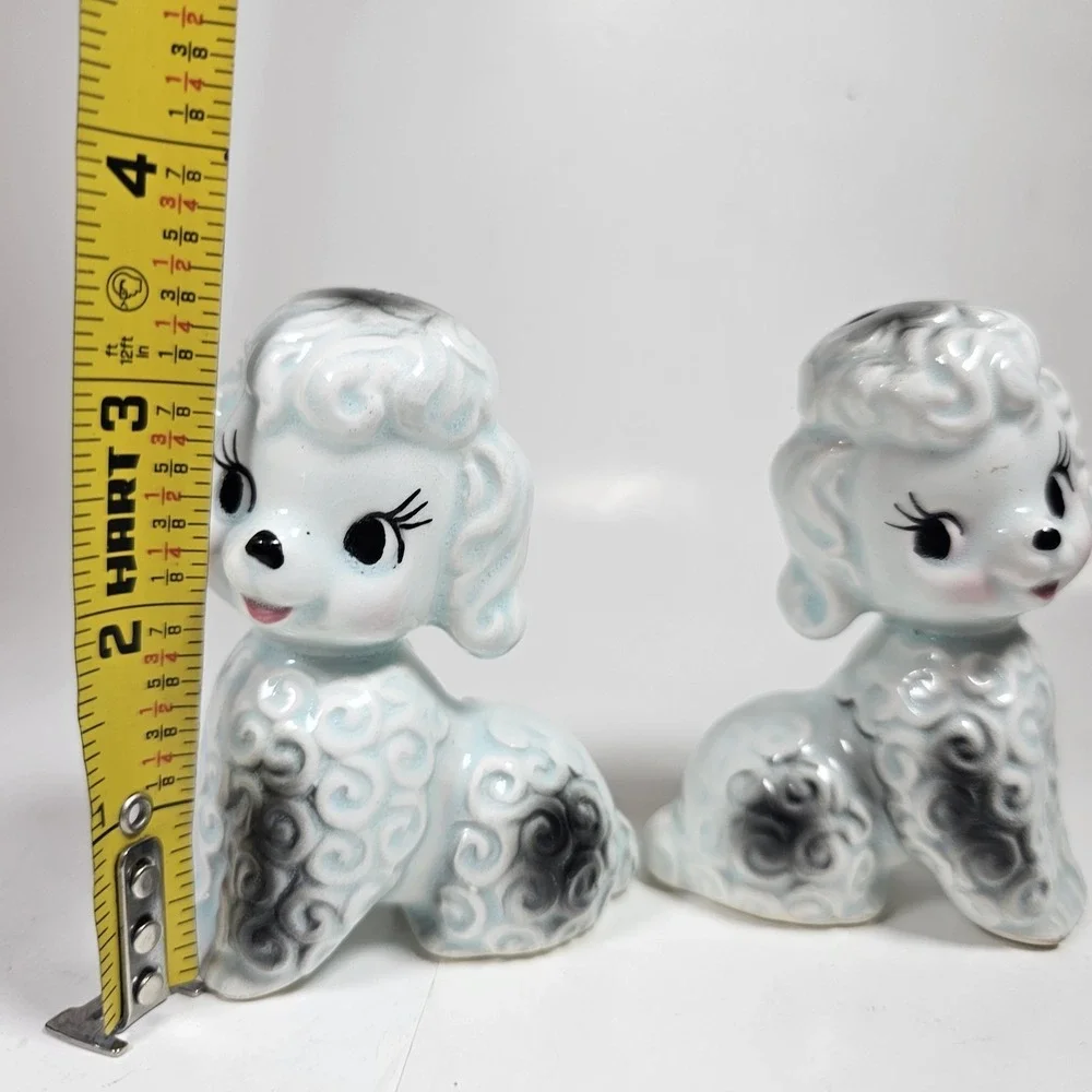 Vintage Anthropomorphic Blue Kitschy Poodle Dog Salt & Pepper Shakers Set